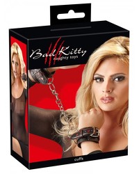 Bad Kitty Handfesseln, schwarz/rot